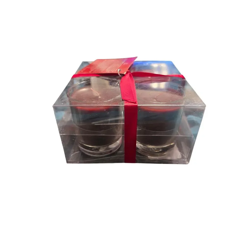 Pottery Barn Holiday Berry Scented Glass Votives Set of 4 New Unopened